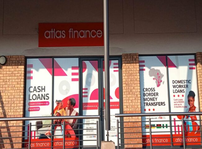 Store Front of Witbank 5 Atlas Finance branch, offering trusted loans in Witbank​.