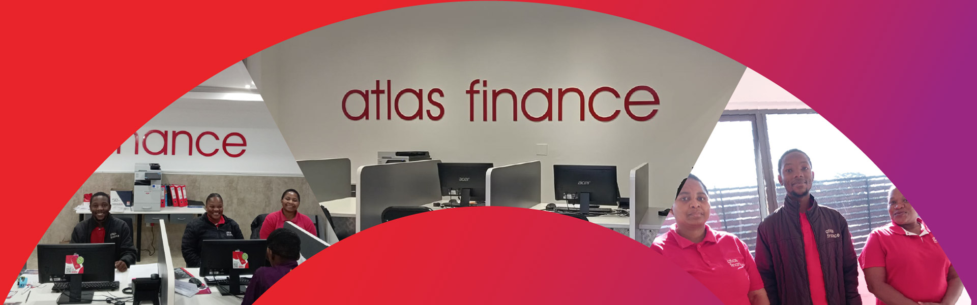 Collage of Atlas Finance New Germany and the helpful staff that assist with trusted loans in New Germany.
